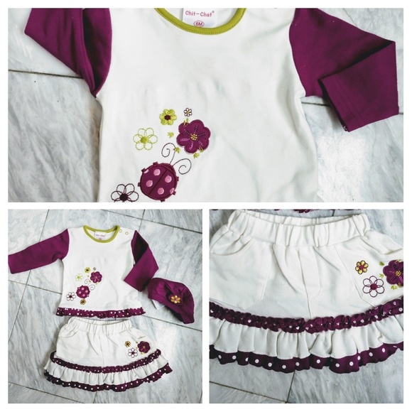 Embroidered Top & Skirt with Beret NWT - Picture 2 of 8